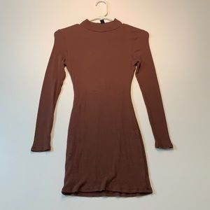 Brown Long Sleeve Dress